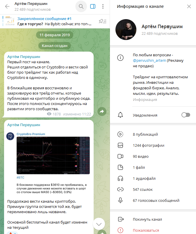 артём первушин тг канал