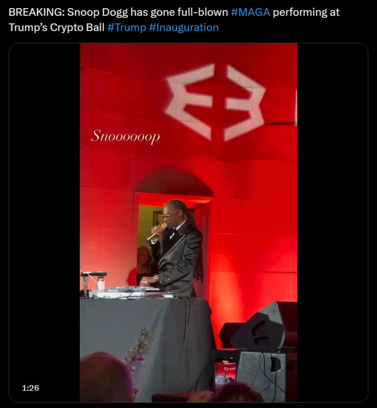 Снуп Догг на крипто-бале Трампа: скандал и реакция рынка