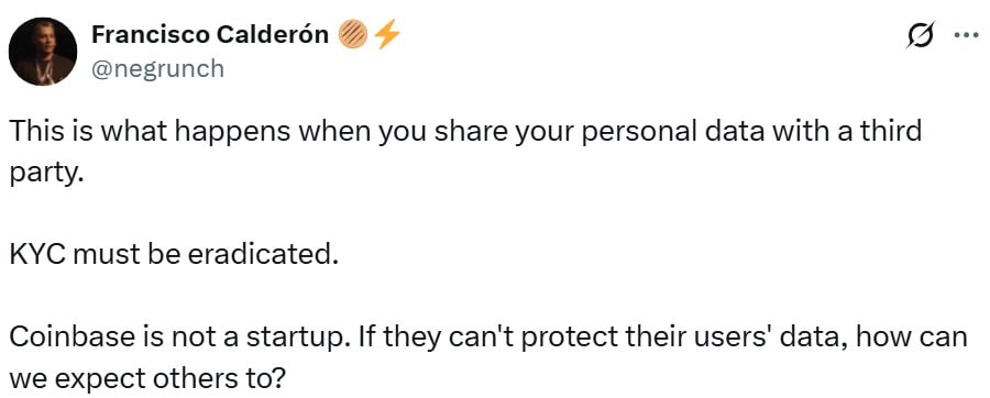 Coinbase оказалась в центре скандала после утечки KYC-данных 70 тыс. клиентов