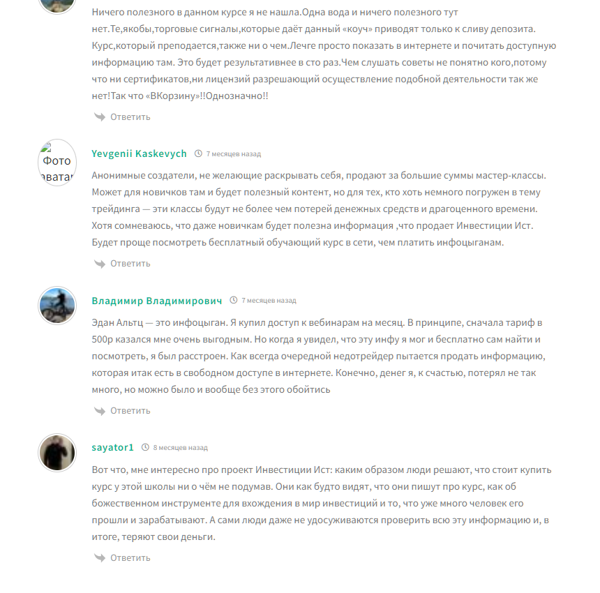 инвестиции ист