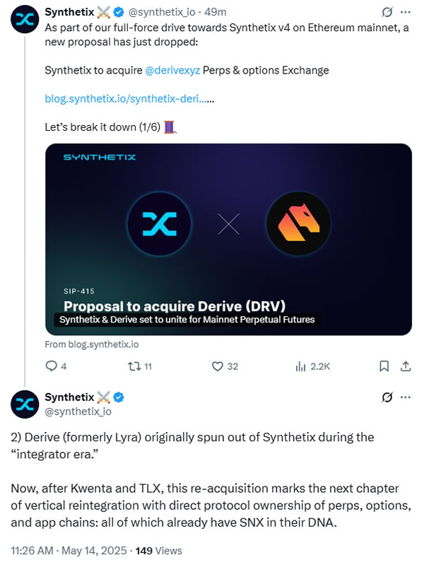 Synthetix tweet