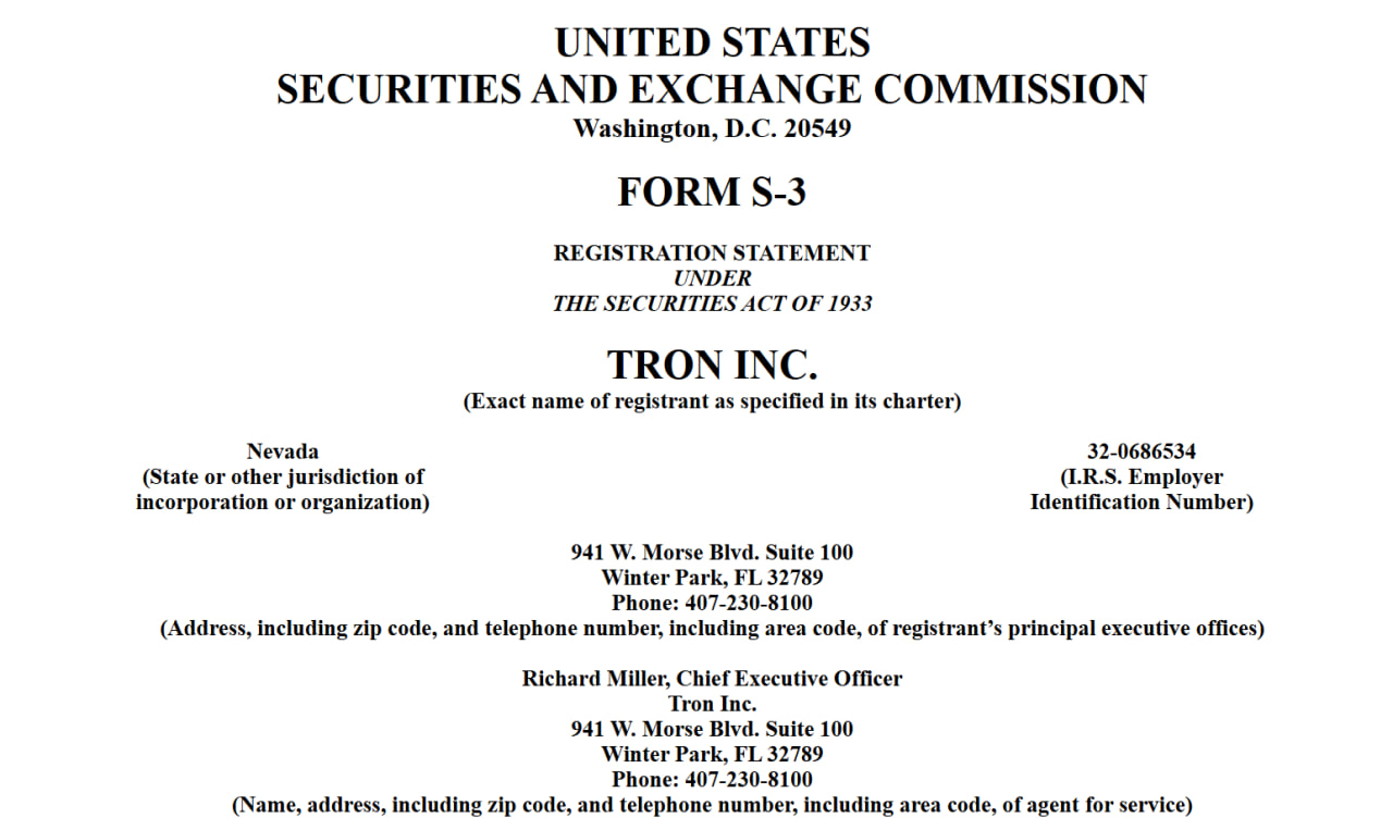 Tron Inc. готовит $1 млрд на расширение трежери TRX