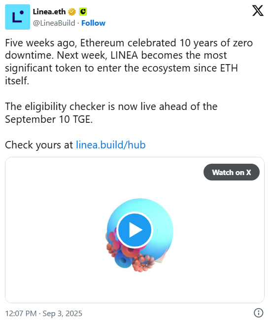 Consensys готовит запуск Linea с выпуском 72 млрд токенов