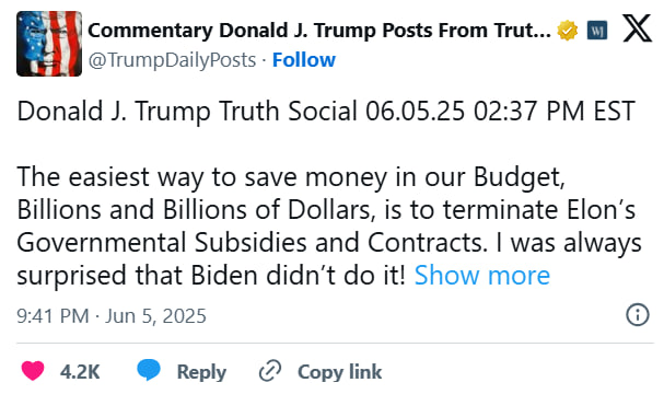 Ссора Маска и Трампа обрушила рынок на миллиарды — звонка не будет