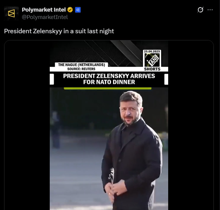 «Костюм или нет?» — Зеленский стал причиной конфликта на Polymarket