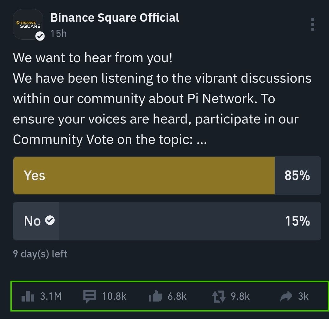 Binance Community Vote to List Pi Network.
