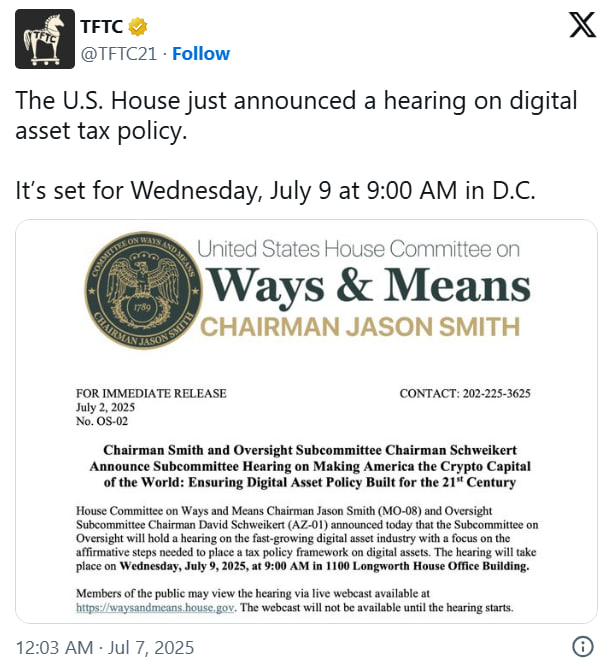 ФРС, налоги и рынок труда: что может повлиять на биткоин в ближайшие дни